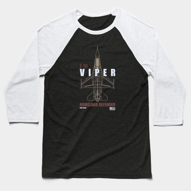 F-16 Viper Baseball T-Shirt by TCP